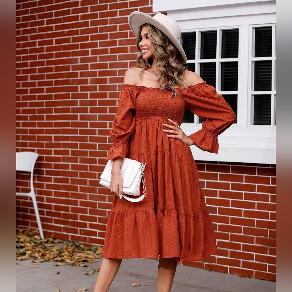 Brown women vintage dress